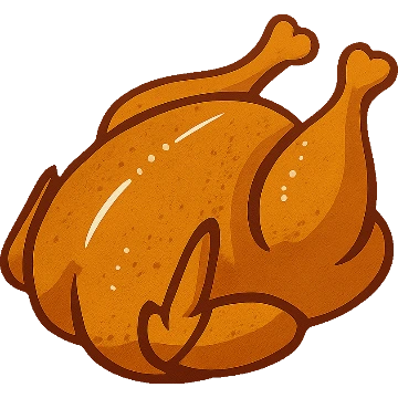 A whole roast chicken